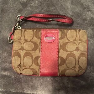 Coach Brown and Pink Wristlet